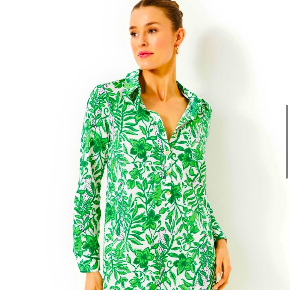 LILLY PULITZER Kindra UPF 50 Dress, Fiddle Leaf Green, Sz M, NWT